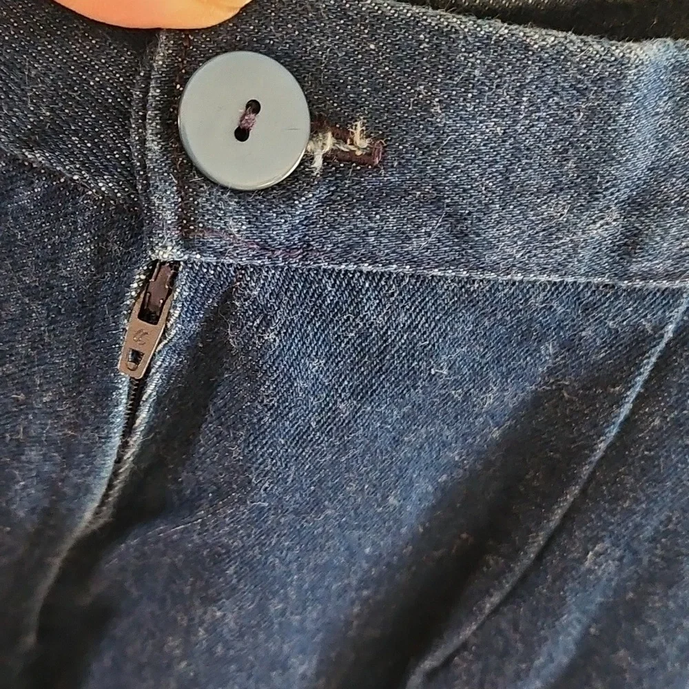 Hand Sewn Vintage Denim Skit With Eyelet Details - Picture 8 of 12
